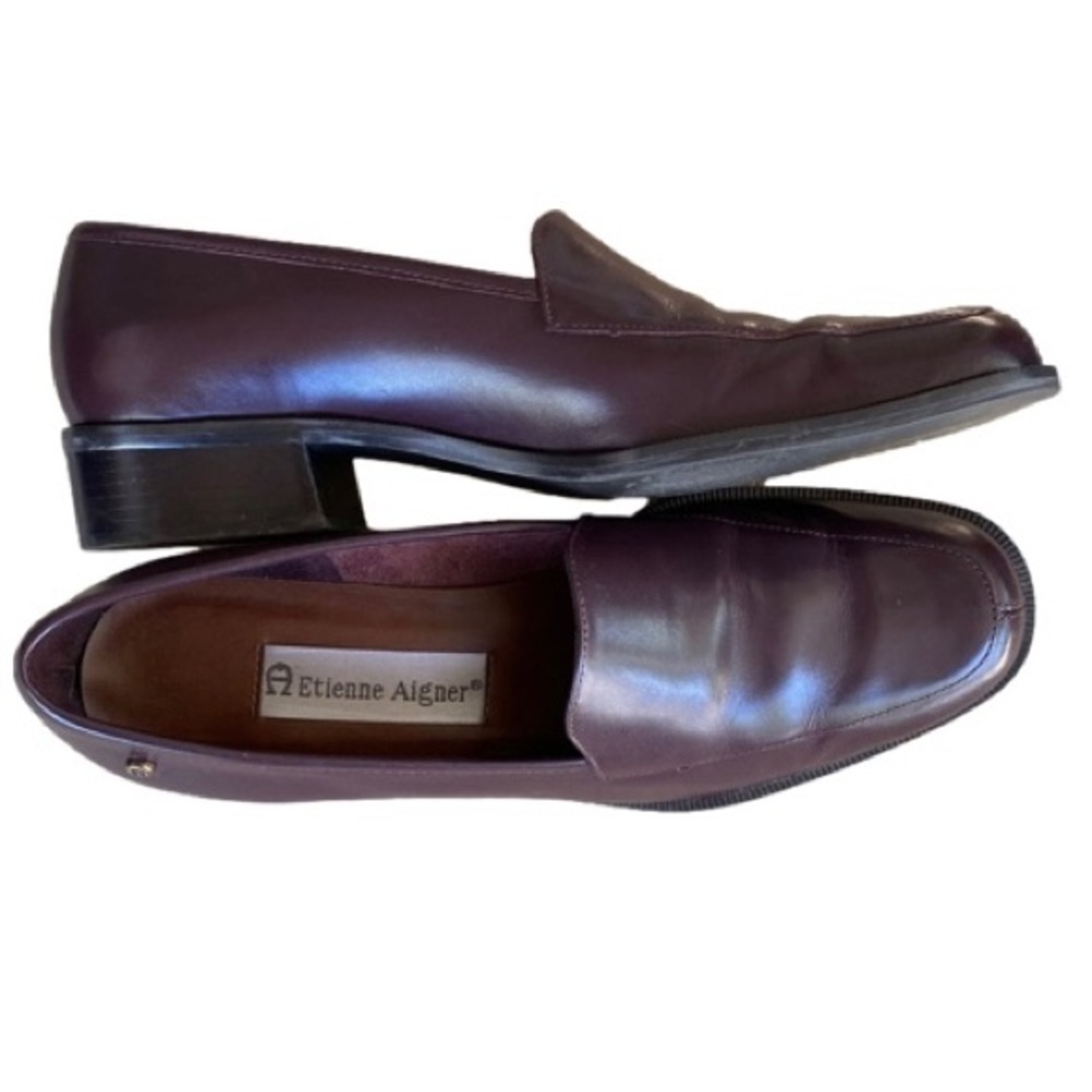 ETIENNE AIGNER Townsend Loafers Leather Slip-on Low Heel Brown Women Size 6N - Picture 7 of 12